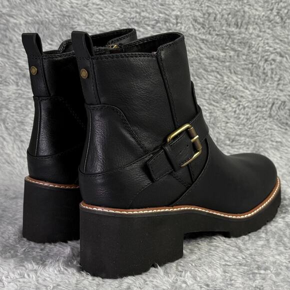 Naturalizer Cabaret Moto Ankle Boot Women's Size 9 Black Ankle Lug Sole Bootie - Picture 6 of 10